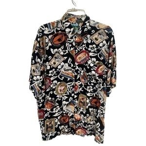 EVEREST COLLECTION vintage Aloha Hula Hotel Hawaiian casual button down shirt-XL